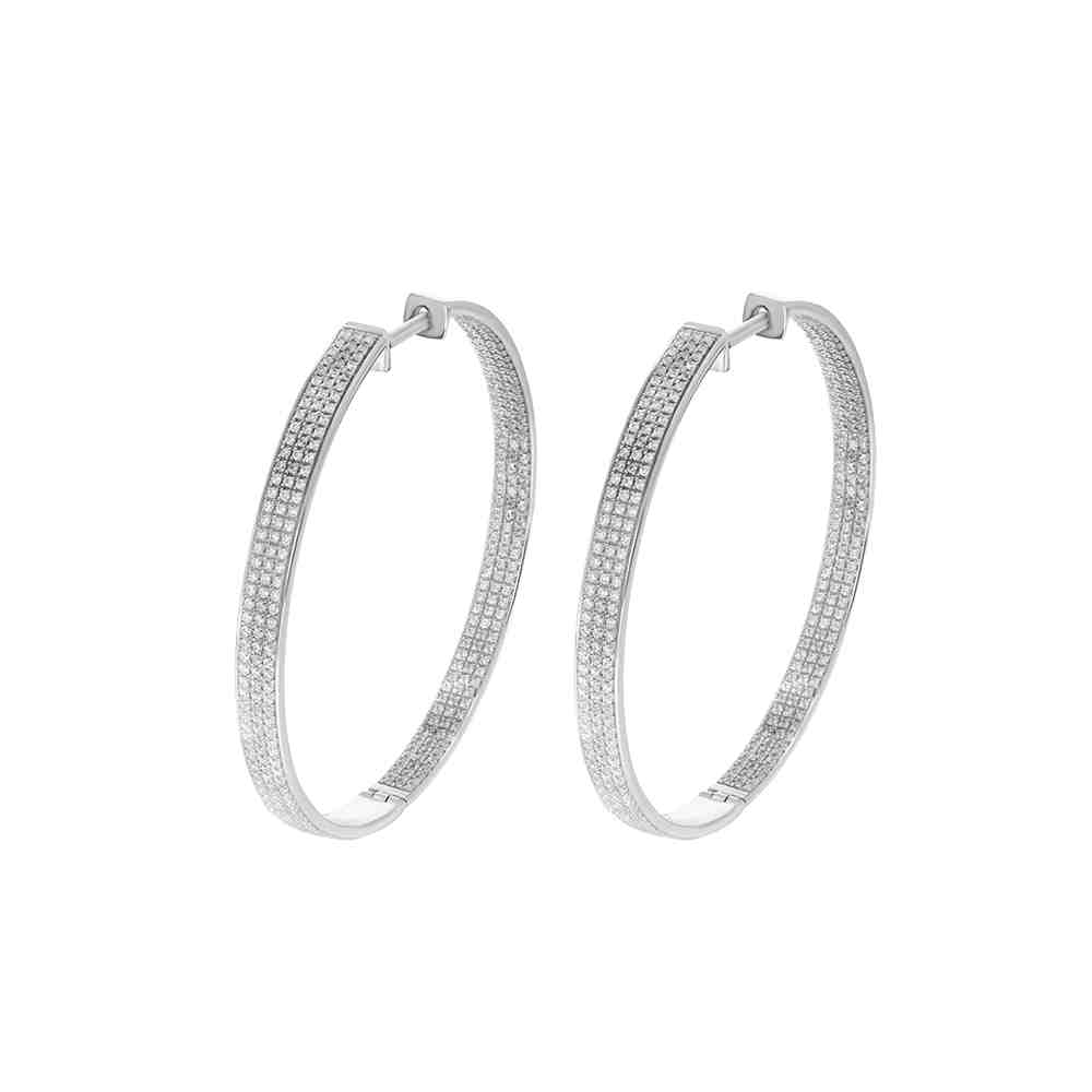 Huggie Hoop Inside Outside Diamond Earrings ER39AMM20